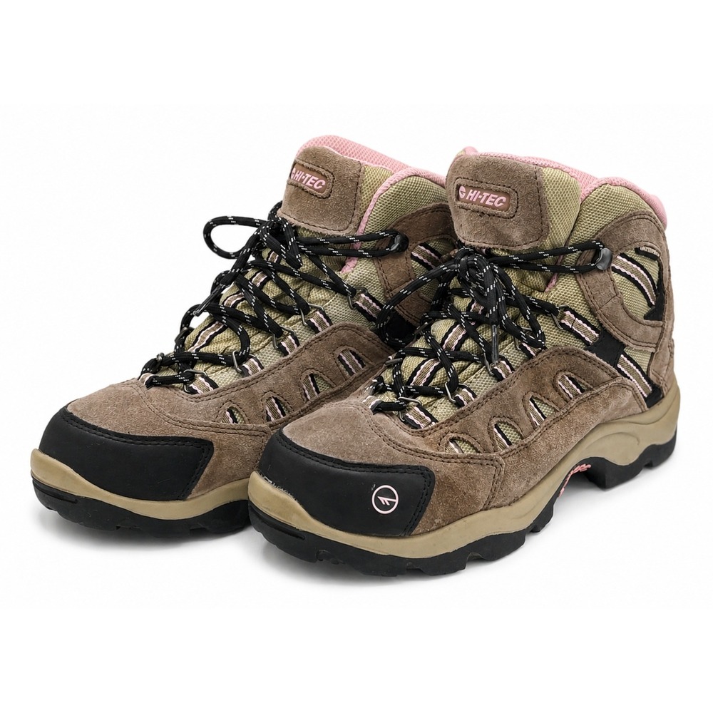 Hi-Tec Trail Women's 8B Brown Pink Suede Leather Outdoor Hiking Boots 24045